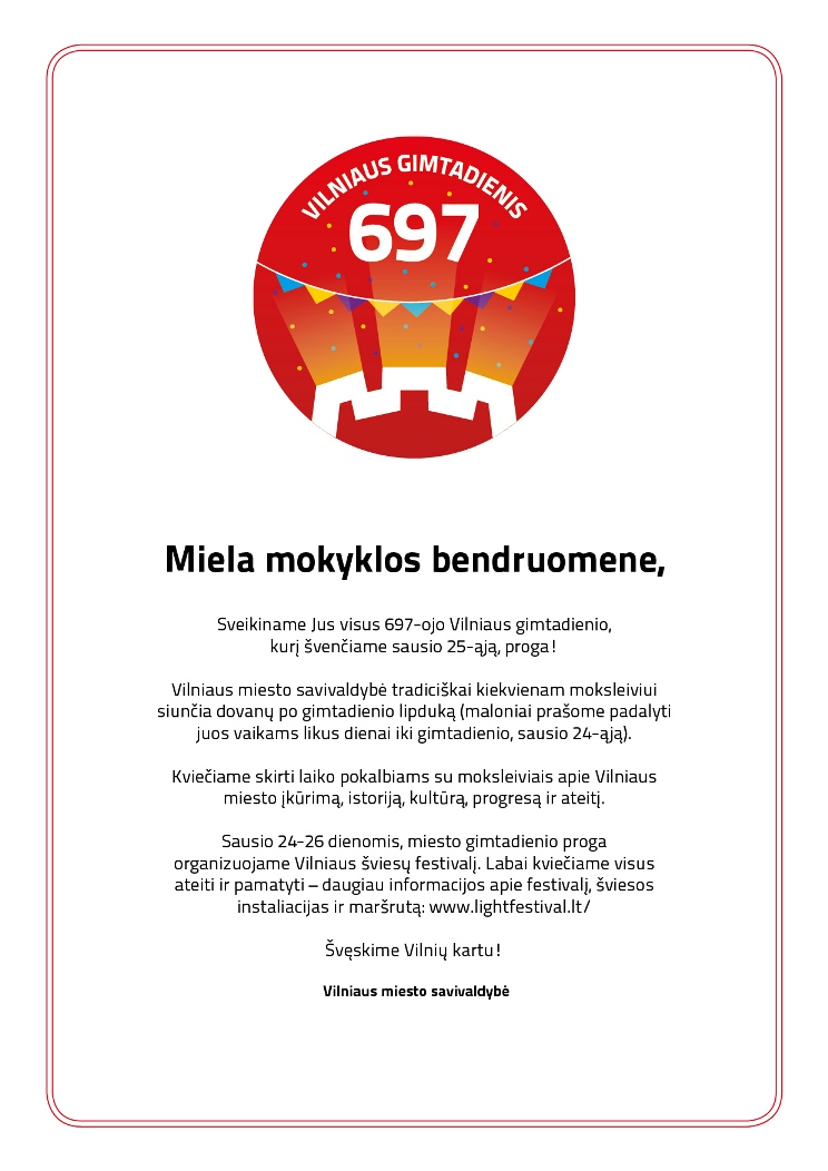 2020 Gimtadienio sveikinimas 697 Vilniui