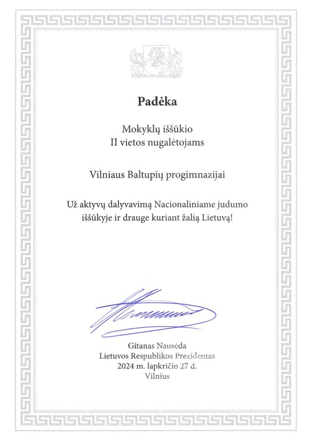 Prezidento padėka