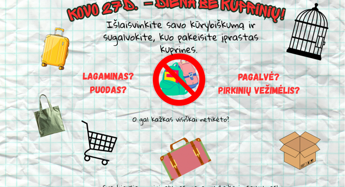 kovo 27 d., mūsų mokykloje – DIENA BE KUPRINIŲ!